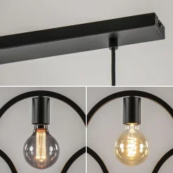 Straluma 5-Lichts eettafelhanglamp ringen mat zwart><noscript><img width=