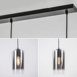 Straluma 4-Lichts eettafelhanglamp smoke glas met verloop><noscript><img width=