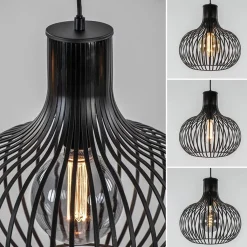 Straluma 2-Lichts hanglamp met mat zwarte draad kappen><noscript><img width=