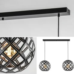 Straluma 2-Lichts hanglamp Scandinavisch/landelijk mat zwart><noscript><img width=