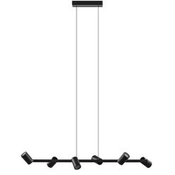 Straluma 6-Lichts hanglamp spots verstelbaar zwart> Eettafellampen|Keukenverlichting