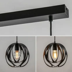 Straluma 3-Lichts hanglamp zwart met ronde kappen><noscript><img width=