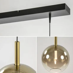 Straluma 3-Lichts LED eettafelhanglamp met gold fading glas><noscript><img width=