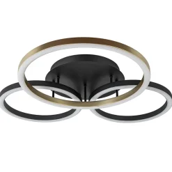 Straluma 3-Lichts LED plafondlamp zwart/goud 3-standen dimbaar> Plafondlampen|LED Plafondlampen