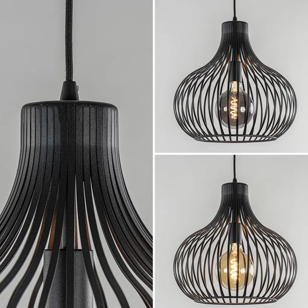 Straluma 2-Lichts moderne hanglamp draad zwart> Eettafellampen|Draadlampen
