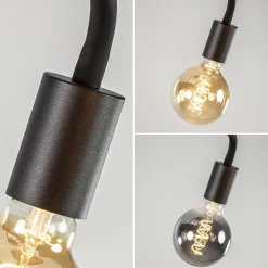 Straluma 5-Lichts plafondlamp mat zwart met flexibele armen><noscript><img width=