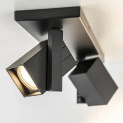 Straluma 2-Lichts plafondlamp met vierkante spots mat zwart><noscript><img width=