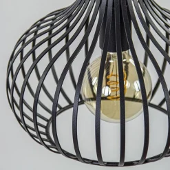 Straluma 3-Lichts ronde hanglamp met zwarte draadkappen><noscript><img width=