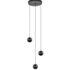 Straluma 3-Lichts ronde LED hanglamp bollen zwart met goud> Hanglampen|Eetkamerverlichting