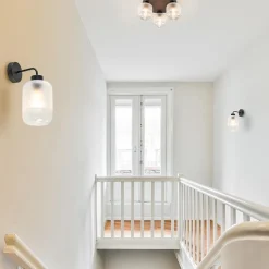 Straluma 3-Lichts ronde plafondlamp zwart met helder/mat glas><noscript><img width=