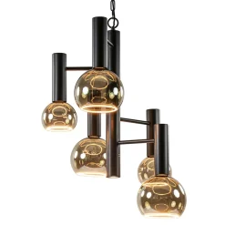 Straluma 5-Lichts vide hanglamp textured black excl lichtbronnen> Hanglampen|Videverlichting