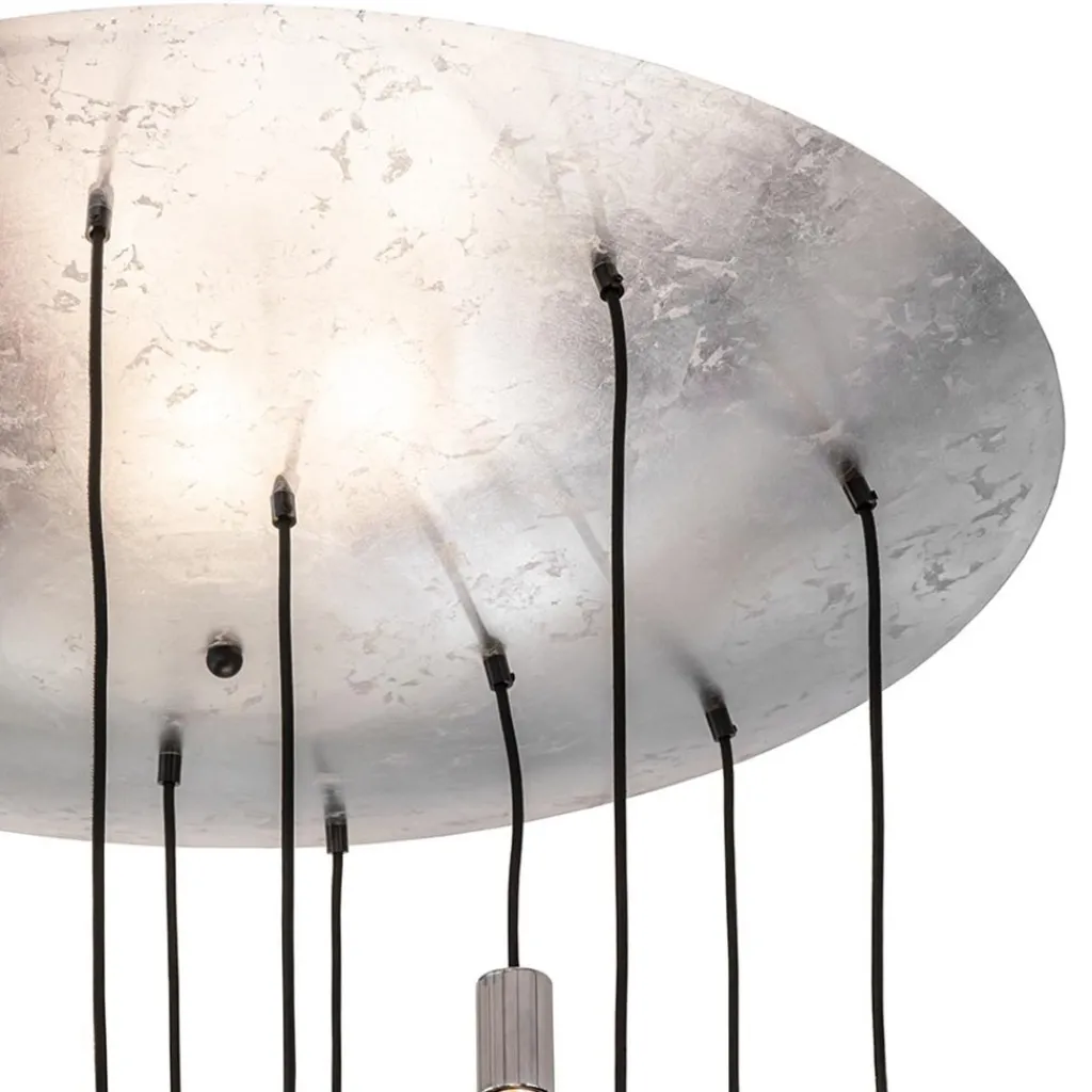 Straluma 12-Lichts videlamp silverleaf met chroom excl lichtbronnen> Hanglampen|Videverlichting