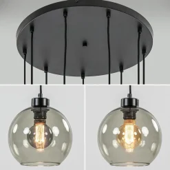 Straluma 9-Lichts videlamp zwart met smoke glazen kappen><noscript><img width=