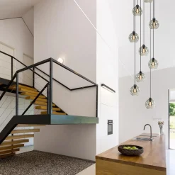 Straluma 9-Lichts videlamp zwart met smoke glazen kappen><noscript><img width=