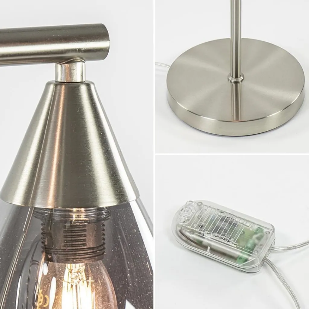 Straluma 3-Lichts vloerlamp nikkel met smoke glazen kappen dimbaar> Vloerlampen|Luxe Verlichting