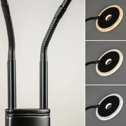 Straluma 2-Lichts vloer/leeslamp zwart met dimbaar LED><noscript><img width=