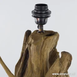 Straluma Light & Living lampvoet hout + zwart><noscript><img width=