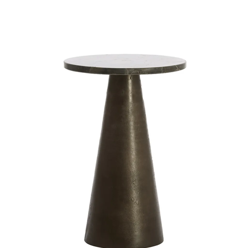 Straluma Light and Living bijzettafel Ynez bruin marmer 29x43 cm> Light and Living|Bijzettafels