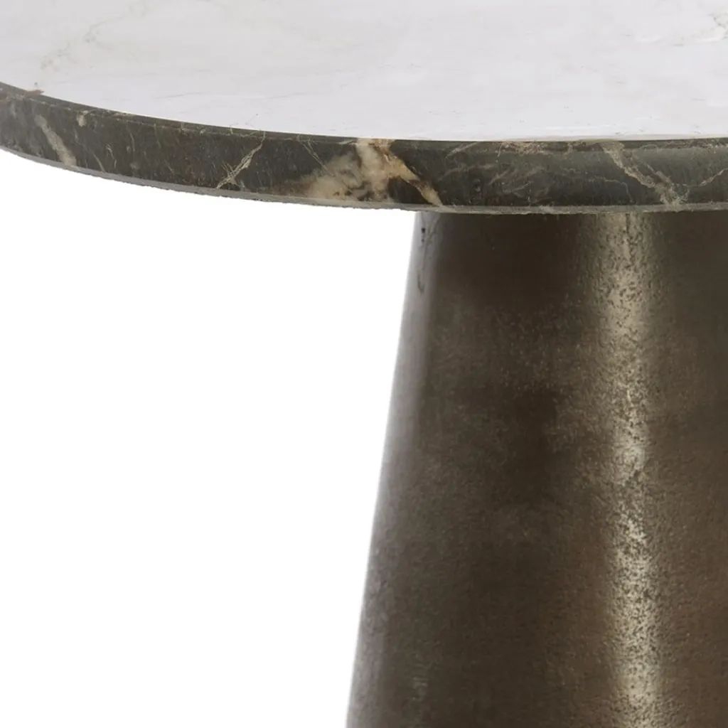 Straluma Light and Living bijzettafel Ynez bruin marmer 29x43 cm> Light and Living|Bijzettafels