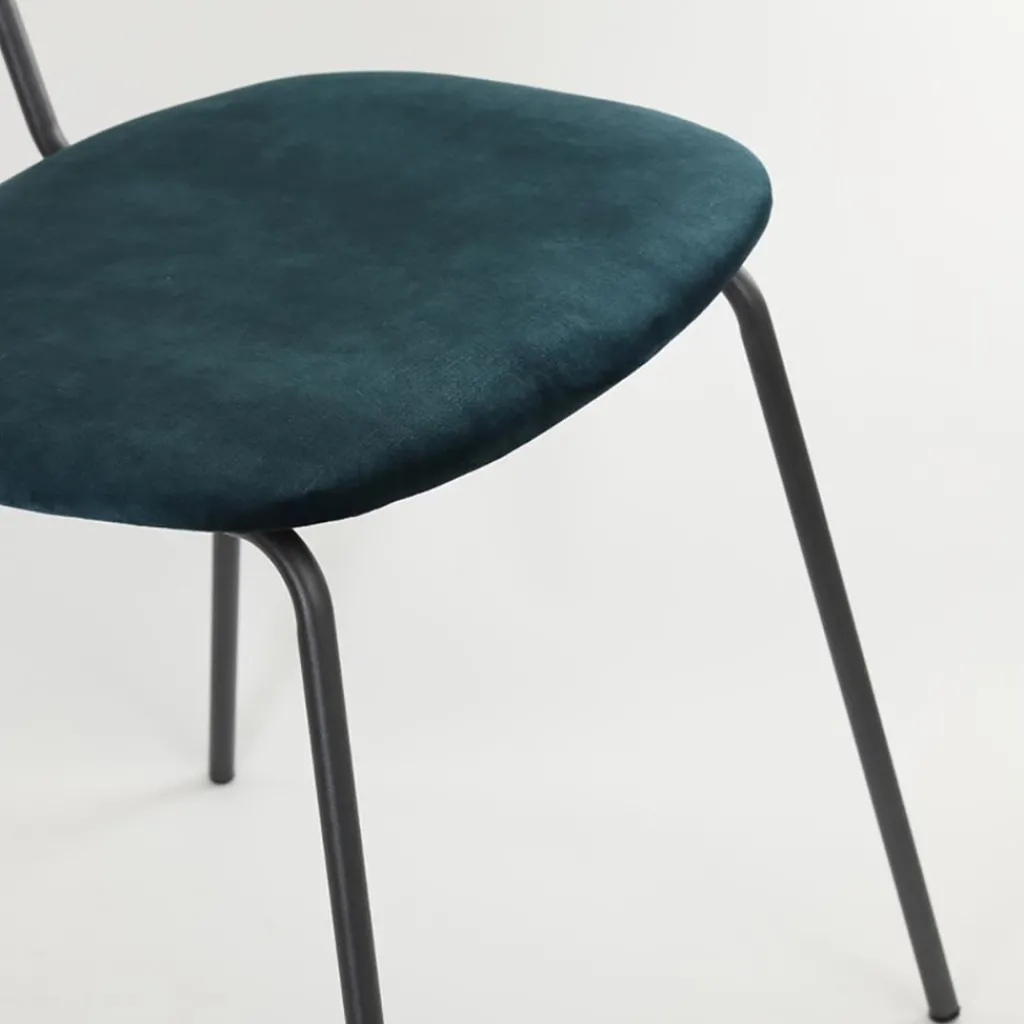 Straluma Light and Living eetkamerstoel Emma velvet petrol> Light and Living|Eetkamerstoelen