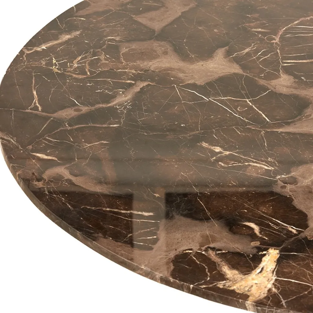 Straluma Light and Living eetkamertafel Ynex marmer donker bruin> Eettafels