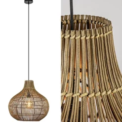 Straluma Light and Living hanglamp Pacino donker rotan> Eettafellampen|Light and Living