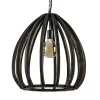 Straluma Light and Living hanglamp Barsia wood dark brown> Eettafellampen|Light and Living