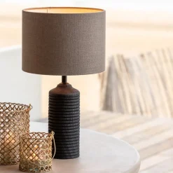 Straluma Light and Living lampvoet Paolo zwart hout excl. kap><noscript><img width=