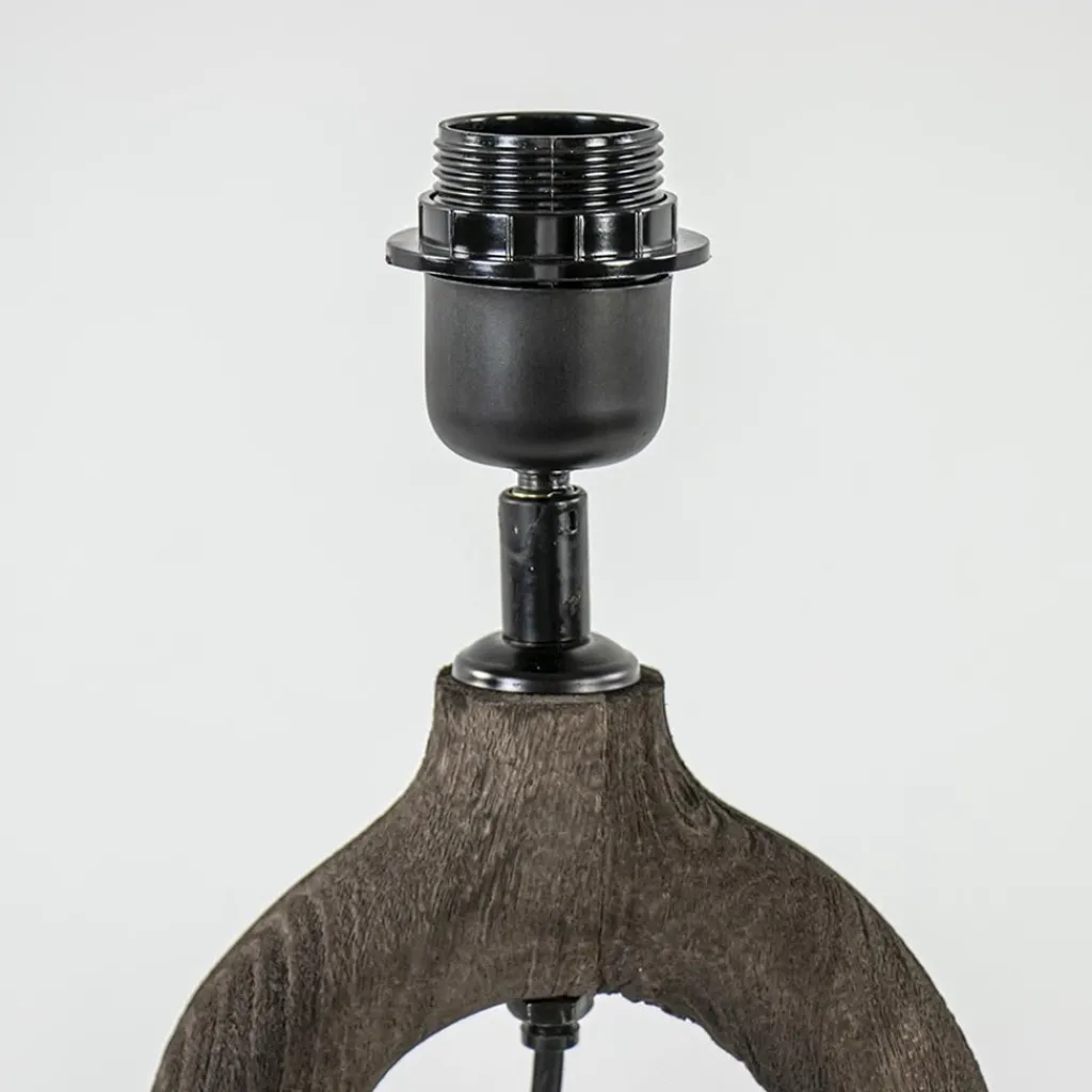 Straluma Light and Living lampvoet Sabuli donker bruin hout> Tafellampen|Lampenvoeten