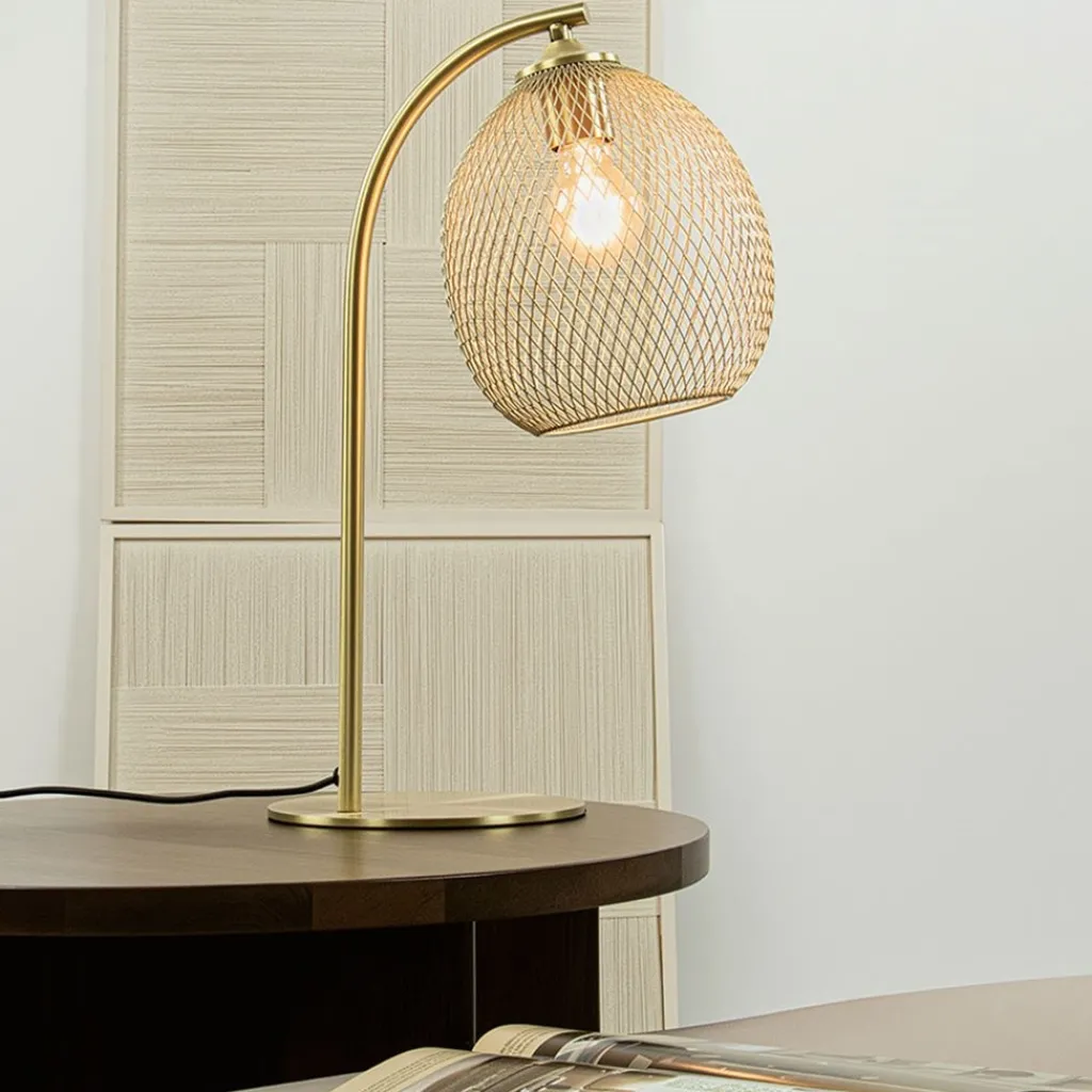 Straluma Light and Living tafellamp Moroc goud metaal> Light and Living|Woonkamerlampen