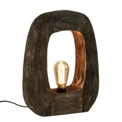 Straluma Light and Living tafellamp Kelafo hout chocolade bruin> Light and Living|Woonkamerlampen