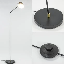 Straluma Light and Living vloerlamp Barre zwart met goud verstelbaar><noscript><img width=