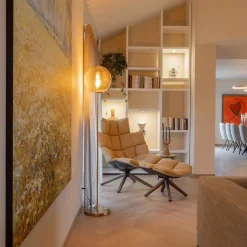 Straluma Light and Living vloerlamp Medina goud met amber glas><noscript><img width=