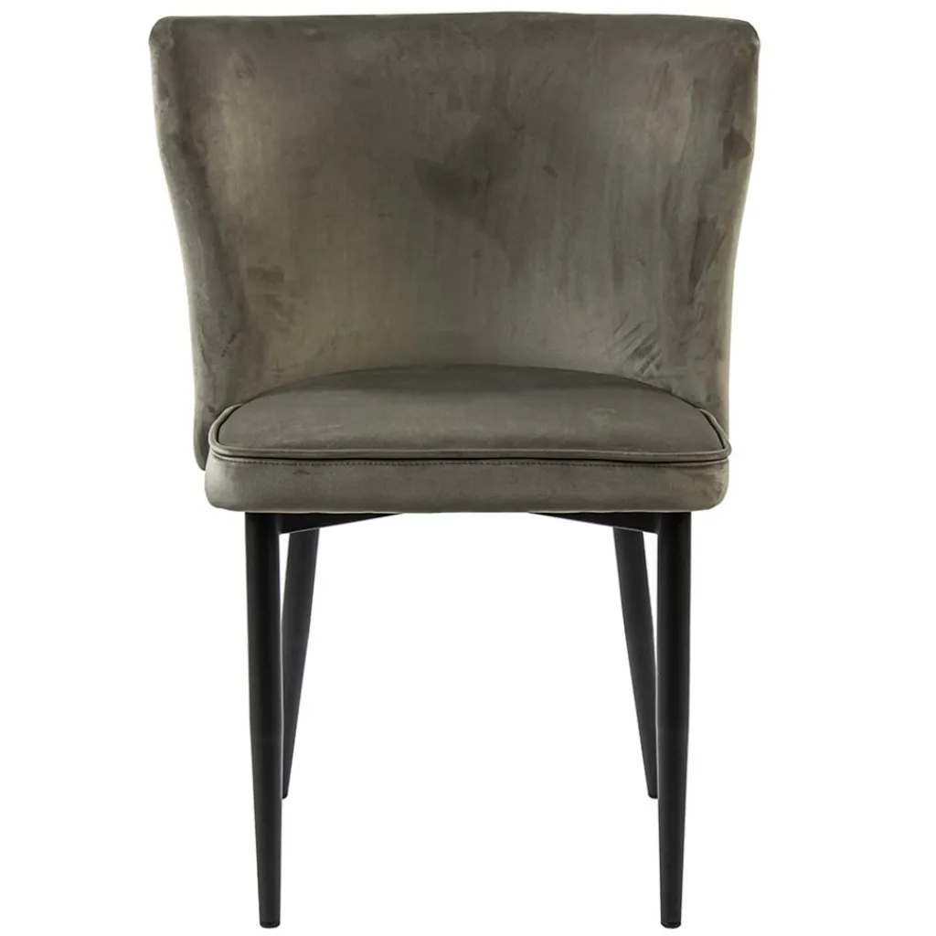 Straluma Luxe eetkamerstoel taupe met zwarte poot> Eetkamerstoelen