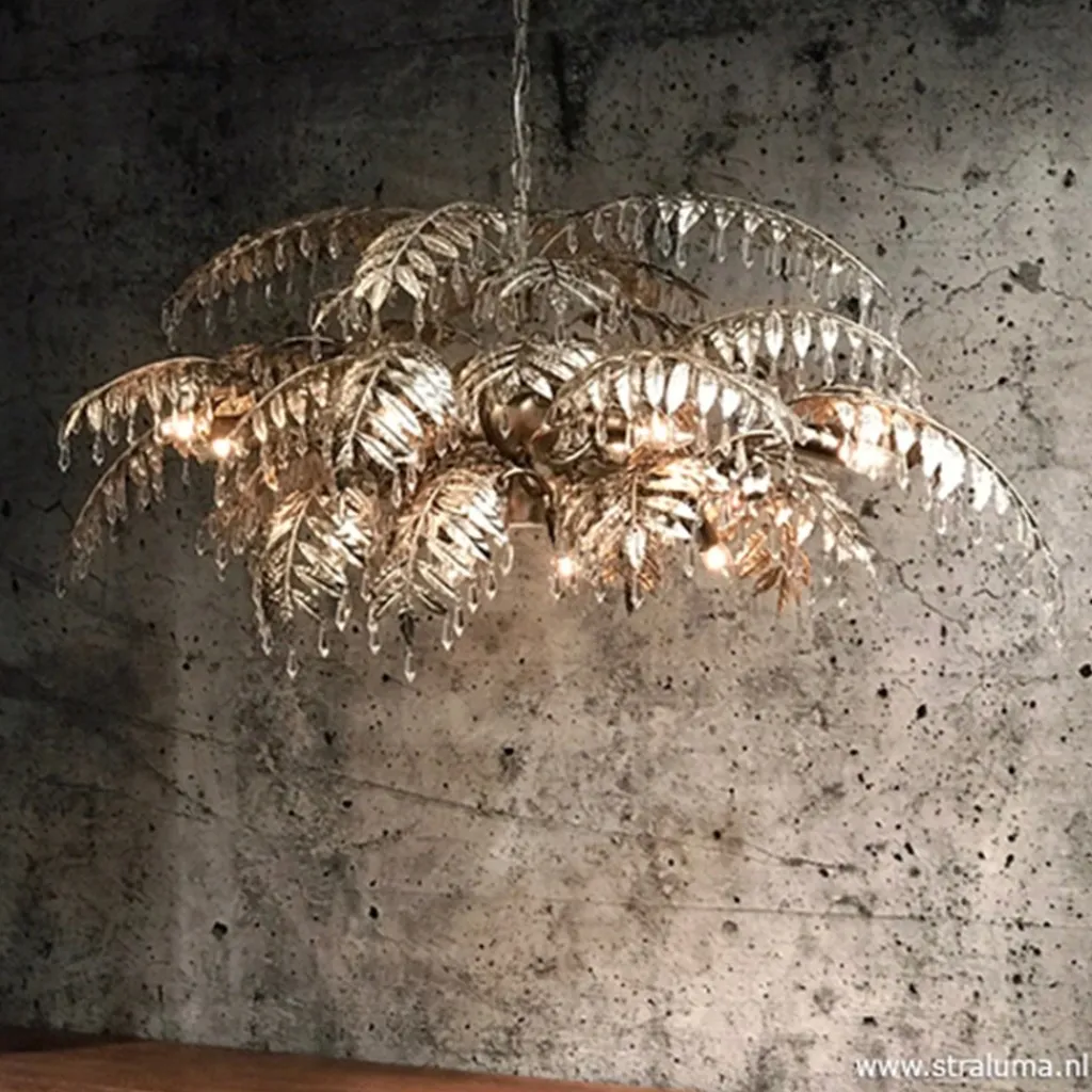 Straluma Luxe eettafelhanglamp palm oud zilver> Eettafellampen|Keukenverlichting