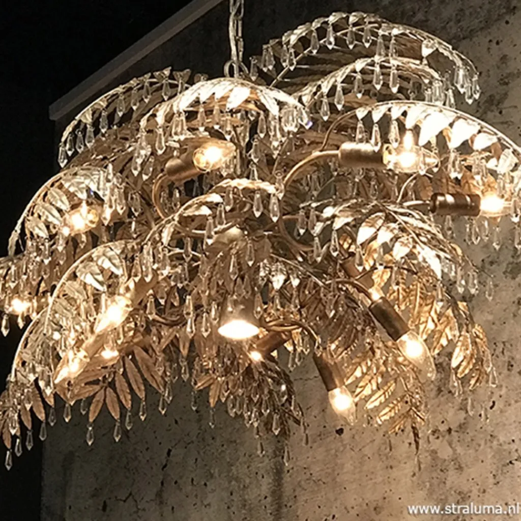 Straluma Luxe eettafelhanglamp palm oud zilver> Eettafellampen|Keukenverlichting