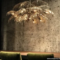 Straluma Luxe eettafelhanglamp palm oud zilver><noscript><img width=