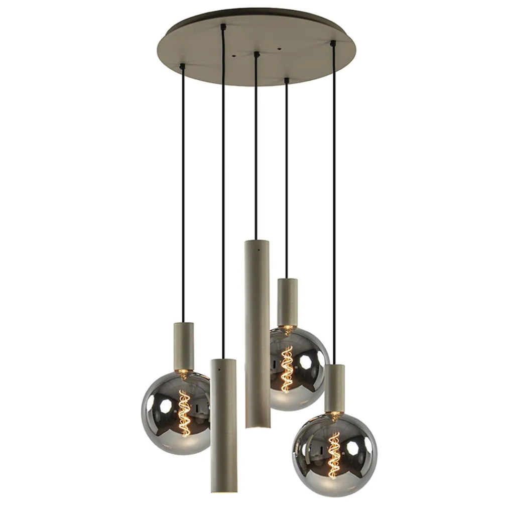 Straluma Luxe hanglamp 5-lichts rond quartz> Hanglampen|Eettafellampen