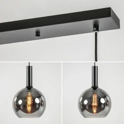 Straluma Luxe 4-lichts eettafelhanglamp met smoke glazen bollen><noscript><img width=