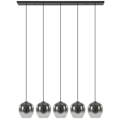 Straluma Luxe 5-lichts eettafelhanglamp smoke glas met verloop> Eettafellampen|Pendel Lampen