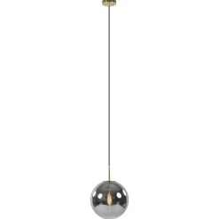 Straluma Luxe Light and Living hanglamp Medina brons met smoke glas> Light and Living|Woonkamerlampen