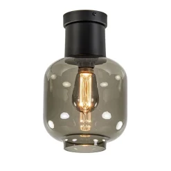 Straluma Luxe plafondlamp met zwart glas> Woonkamerlampen|Slaapkamerlampen