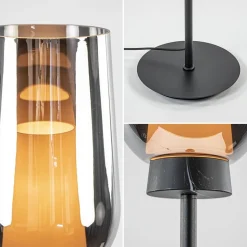 Straluma Luxe vloerlamp zwart marmer met smoke glazen kap><noscript><img width=