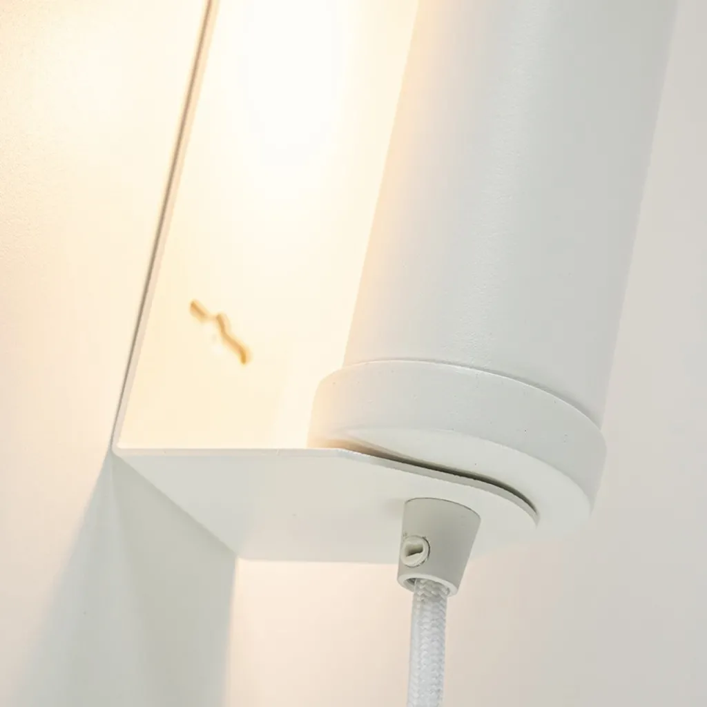 Straluma Mat witte wandlamp met snoer> Wandlampen|Scandinavische Verlichting