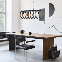 Straluma Mat zwart metalen hanglamp Rings><noscript><img width=