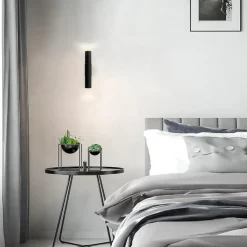 Straluma Mat zwarte cilinder wandlamp up+down><noscript><img width=