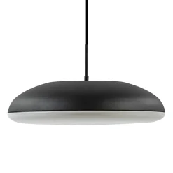 Straluma Mat zwarte hanglamp koepel met witte kap> Eettafellampen|Eetkamerverlichting