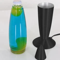 Straluma Mat zwarte lavalamp met blauw water en groene vlekken><noscript><img width=
