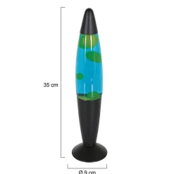 Straluma Mat zwarte lavalamp met blauw water en groene vlekken><noscript><img width=