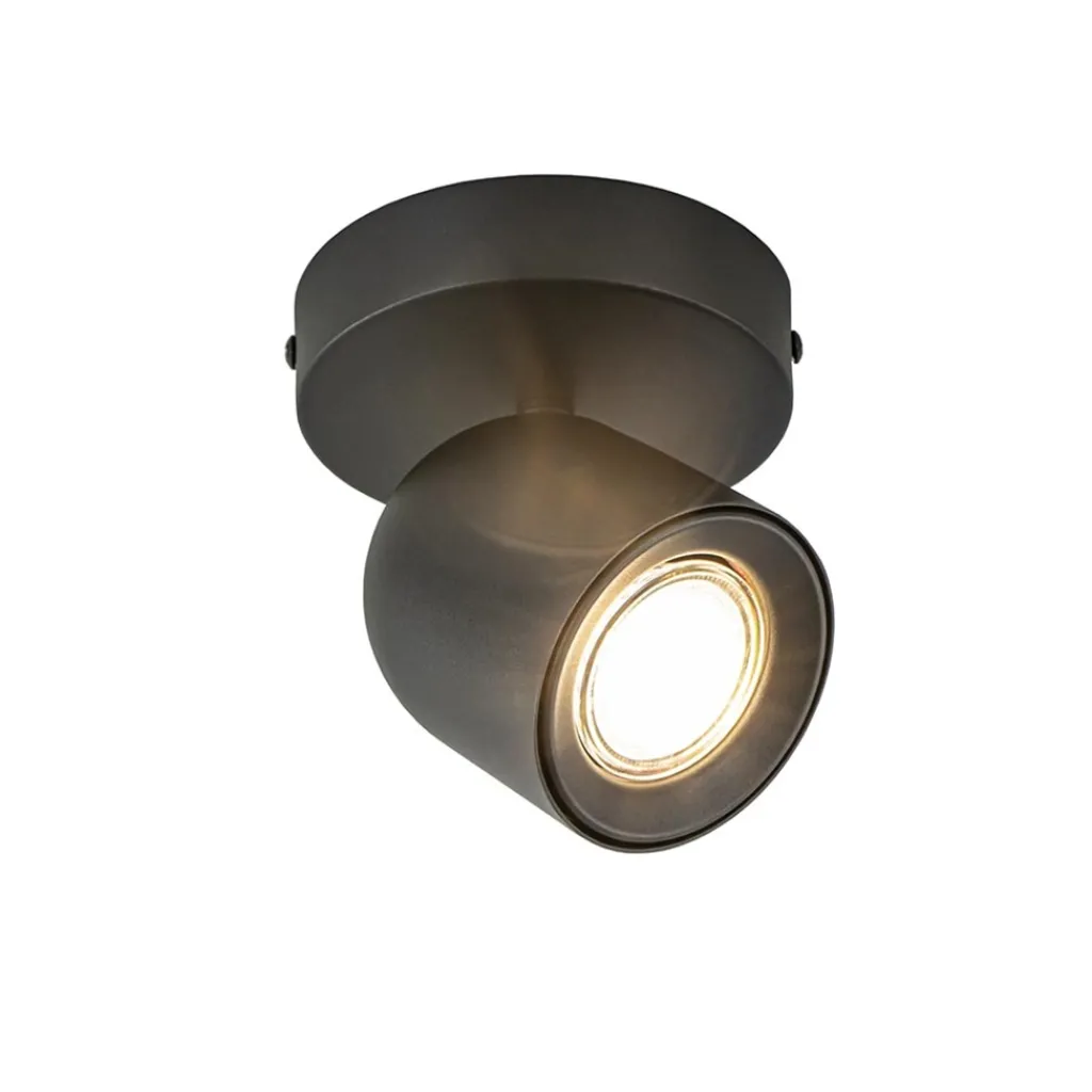 Straluma Mat zwarte opbouwspot 1-lichts verstelbaar> Plafondlampen|Opbouwspots